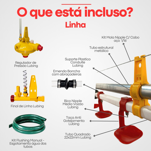 Bebedouro Nipple Automatico Frangos 15 Metros Linha Completa
