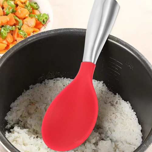 Cuchara De Arroz De Silicona Creativa De 1 Pieza (roja)