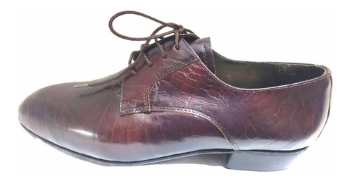 Zapato De Baile Tango Salsa Rock Baile Cuero Marrón Único