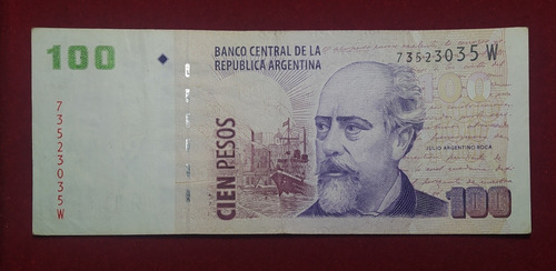 Billete 100 Pesos 2012 Serie W Bottero 3753 