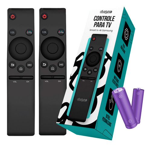 Kit 2 Controles Remoto De Televisão Compatível Com Smart Tv Samsung 4k Gudeltec