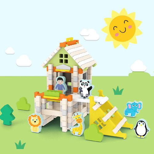Blocos De Construção Diy Casa Brinquedos Jardim Zoológico