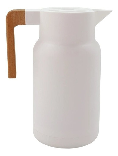 Jarra Termica Recta 1l Plastic Mango Madera Blanco