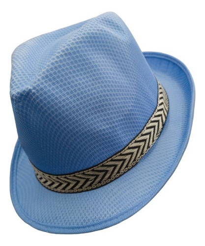 Sombrero Tanguero Pastel X 1 Gorro Guapo Panama Cowboy Color Celeste