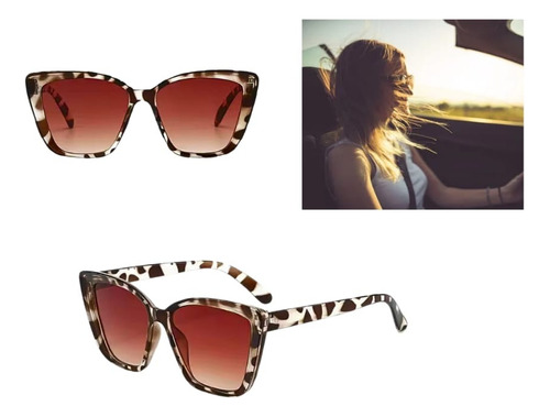 Par Lentes De Sol Gafas Polarizadas Uv400 Moda Playa Casual Par Carey - Negro