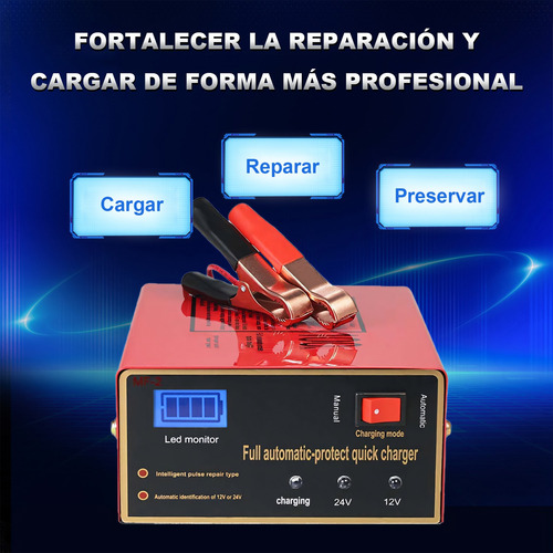 Cargador De Batería Led Automático Inteligente De 12v/24v