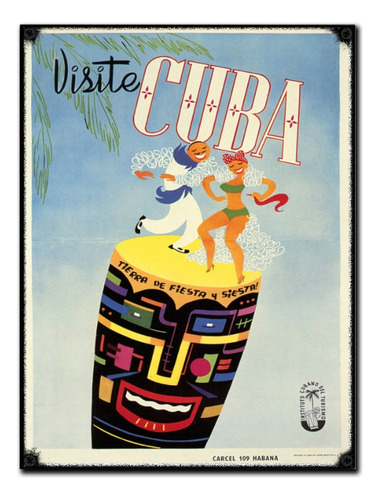 #34 - Cuadro Vintage 30 X 40 / No Chapa Cuba Poster Afiche
