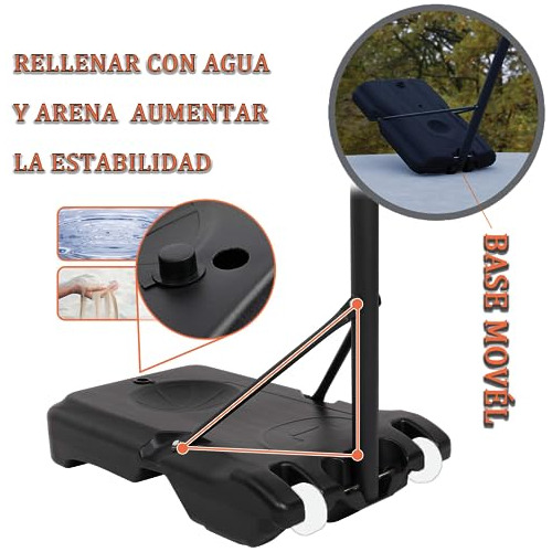 Tablero De Basquetbol Baloncesto Portátil De Altura