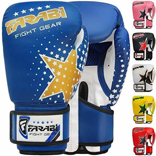 Farabi Boxing Gloves Kids Junior Muay Thai Kick Boxing Training Punching Gloves 