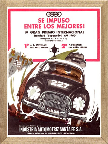 Gran Premio Ypf 1960, Cuadro, Poster, Afiche        L246