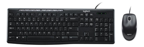 Kit de teclado y mouse Logitech MK200 Inglés de color negro