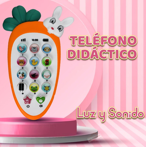 Imagen 2 de 10 de Telefono Didactico Musical Mordedera Para Bebe Juguete A-318