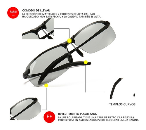 Imagen 5 de 8 de Gafas De Sol Fotocromáticas Polarizadas P/día/noche P + Caja
