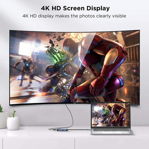 Imagen 7 de 7 de Hub Usb-c - 4 En 1 - 1 Usb-a - 1 Usb-c Pd - 2 Hdmi 4k - Mac