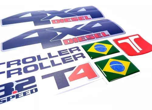 Kit Adesivos Troller T4 2015/2019 4x4 Trilha Dakar Completo Cor: PRATA :  : Automotivo