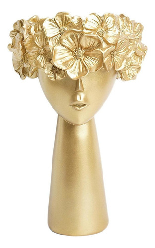 # Escultura De Resina Florero Estatua Macetas De Dorado