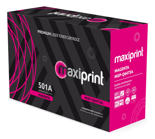 Toner Maxiprint Compatible Hp Magenta Q6473a 501a