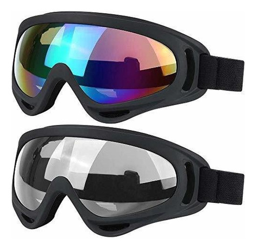 Gafas De Esquí, 2 Paquete Anteojos Del Snowboard Del Patín 