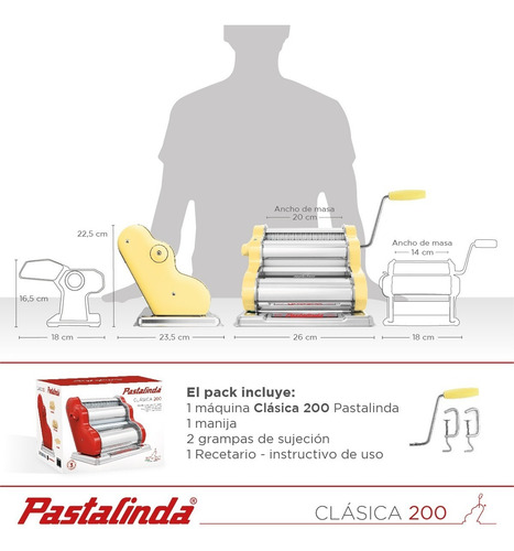 Imagen 9 de 10 de Pastalinda Máquina Clásica 200 Amarilla