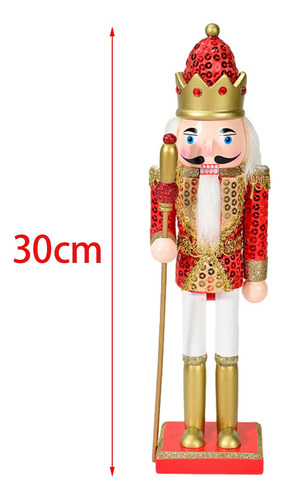 Adorno De Cascanueces De 30cm De Alto, Figuras De Rojo