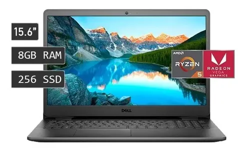 Notebook Dell Inspiron 3505, Ryzen 5 256ssd, 8ram 15.6` W10h