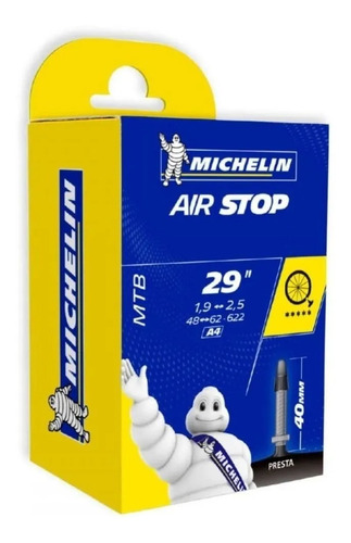 Par De Câmaras Michelin 29x1.9/2.5 Com Válvula Presta 40mm 