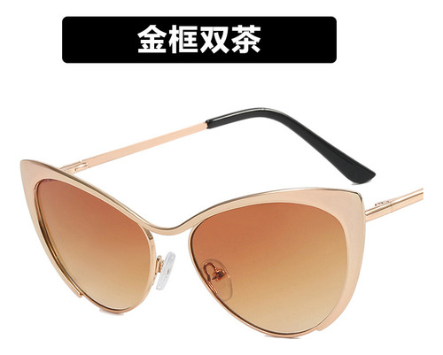 Gafas De Sol Con Forma De Ojo De Gato Con Montura De Acero,