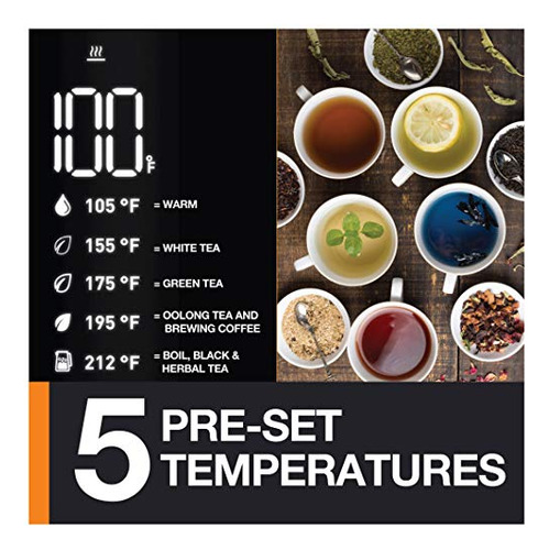 Hervidor Eléctrico Krups Smart Temp, 1.7 L, Acero