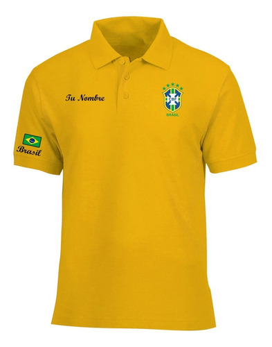 Camiseta Tipo Polo Brasil Personalizada Logos Bordados