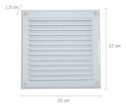 Grelha Para Ventilação Quadrada 22x22cm Sem Tela Astra Wt