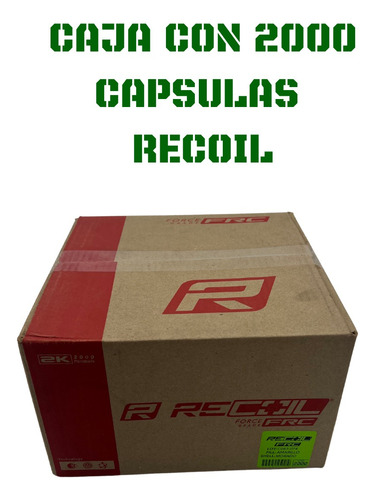 Balas Gotcha 2000 Cápsulas Pintura Recoil Cal.68 Paintball