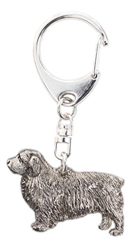 Clumber Spaniel Hecho En La Colección De Llaveros Estilo Per