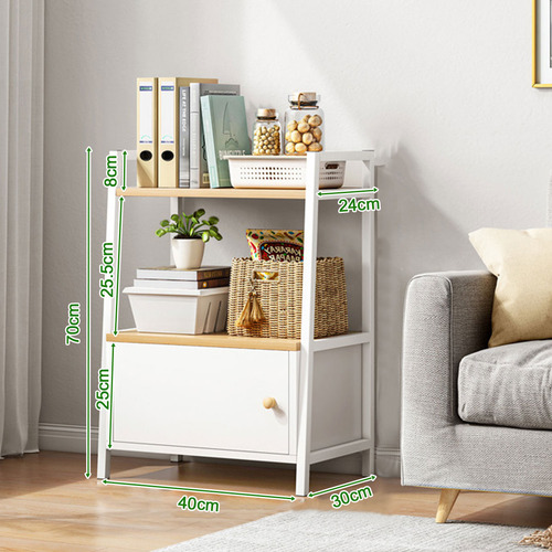 Librero Blanco Escalera Organizador Nordico Simple 2niveles Blanco