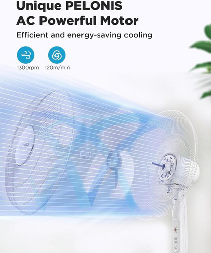 Pelonis 16 Ventilador Oscilante De Pie Con Control Remoto De
