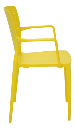 Imagem 3 de 3 de Cadeira de jantar Tramontina Safira con brazos, estrutura de cor amarelo, 1 unidade