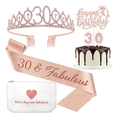 Decoraciones De Cumpleaños Número 30 Para Mujer, Banda De 30
