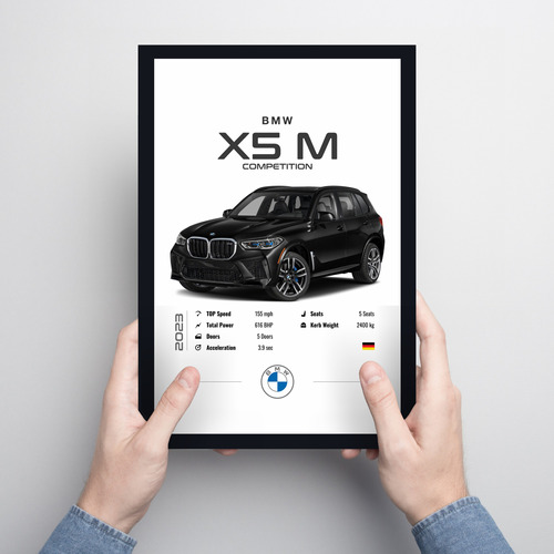 Cuadro 20x30 Minimalista Auto Bmw X5 M Competition 14