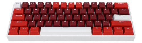 Teclado Mecánico Con Cable, 61 Teclas, Rojo, 60%, Diseño Usb