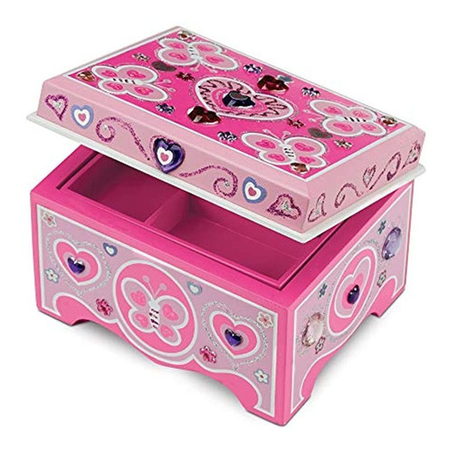 Melissa Y Doug Decorateyourown Caja De Joyeria De Madera Ju