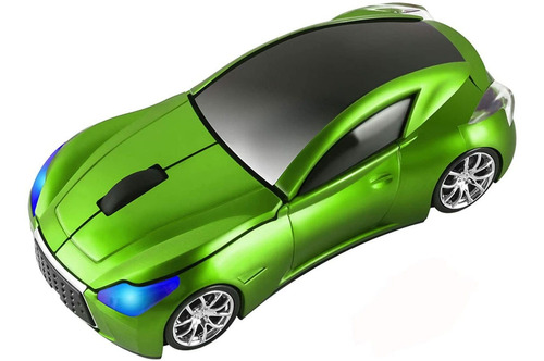 Mouse Chuyi, Inalambrico/1600dpi/con Forma De Auto/verde
