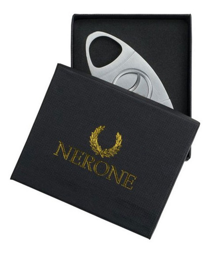 Imagem 2 de 3 de Cortador De Charuto De Metal Nerone Com Lâmina Dupla