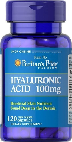 Puritan's Pride Acido Hialuronico  100mg  120 Caps ,