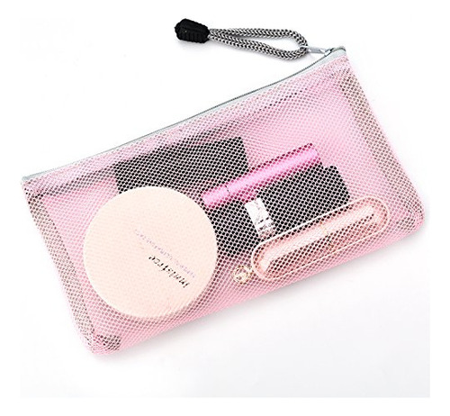 Bolsa De Maquillaje Malla Con Cremallera Compacta 20 Cm