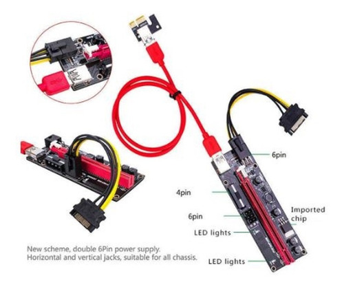 Imagen 2 de 10 de Riser Extension Usb 3.0 Pci-e Usb 3.0 16x Ver 009s