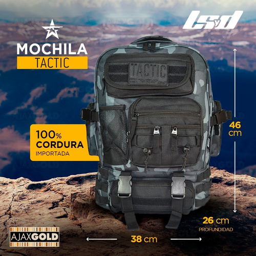 Imagen 3 de 10 de Mochila Urbana Deportiva Escolar Tactica Reforzad Notebook