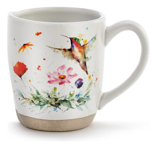 Demdaco Wildflowers Watercolor Red Taza De Café De Cerámica 