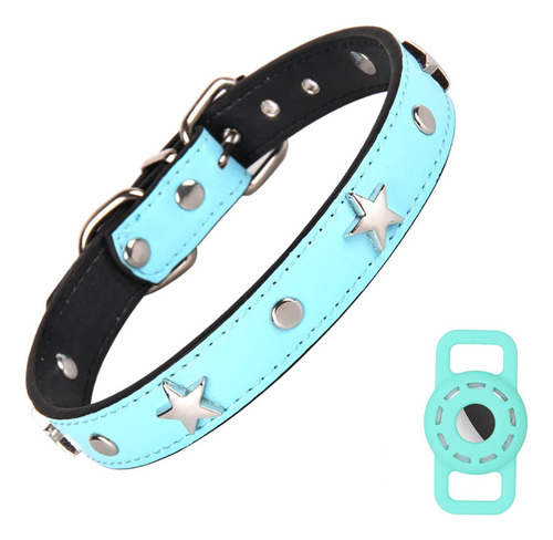 Collar De Cuero Con Soporte Airtag Para Gatos Y Perros Peque