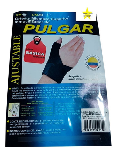 Inmovilizador De Pulgar Ambidiestro