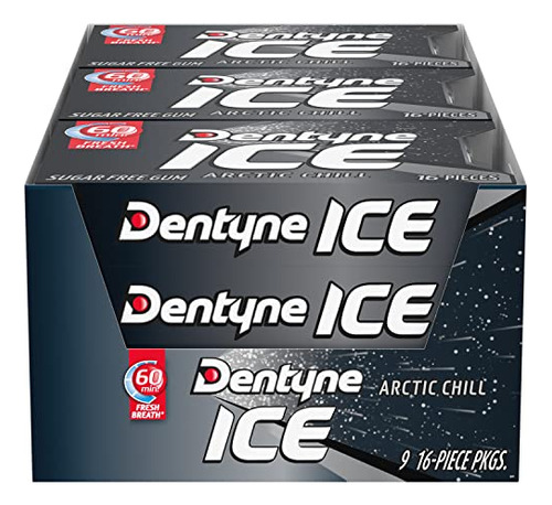 Miga De Pan - Dentyne Ice Arctic Chill Sugar Free Gum, 9 Pac