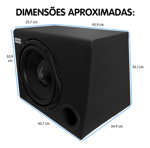 Caixa Amplificada Automotiva Cxs303 12 Pol 350w Rms Corzus